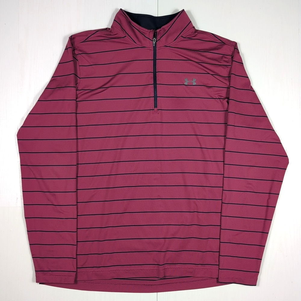 Under Armour Mens XL Burgundy 1/4 Zip Pullover Athletic Long Sleeve Shirt
